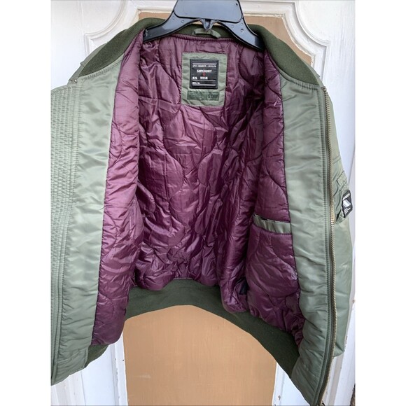 Superdry Mens MA-1 Bomber Jacket Full Zip Olive green - Picture 3 of 13